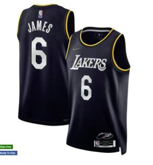 6 James Lakers 75th Anniversary MVP Edition Jersey black player version